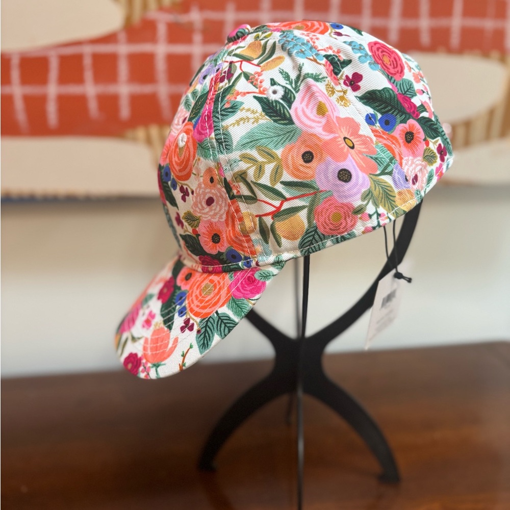 Floral Cotton Baseball Cap Garden Cottagecore Adjustable Hat OS - Picture 3 of 7